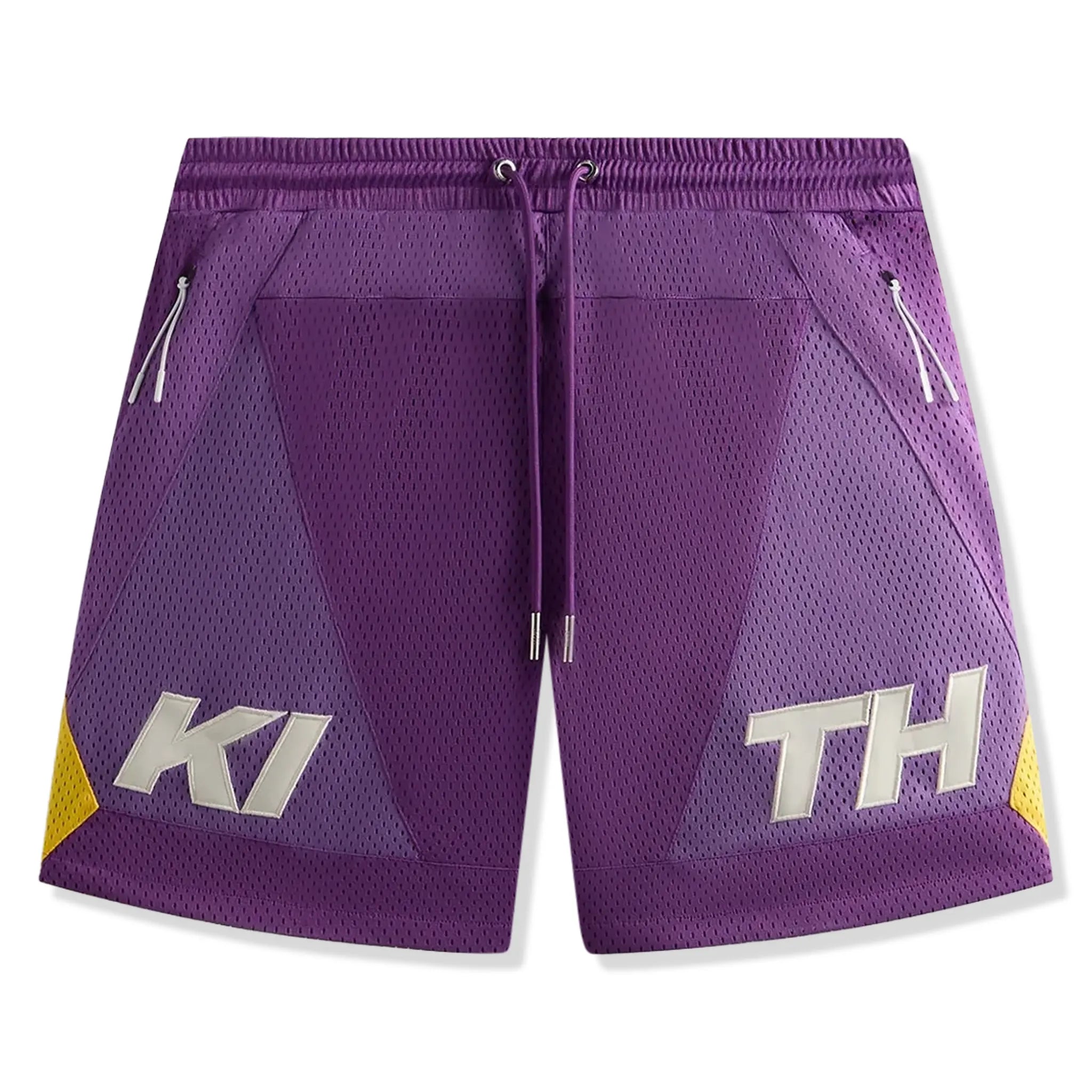 Front View of Kith Mesh Turbo Purple Shorts KHM060991-6009